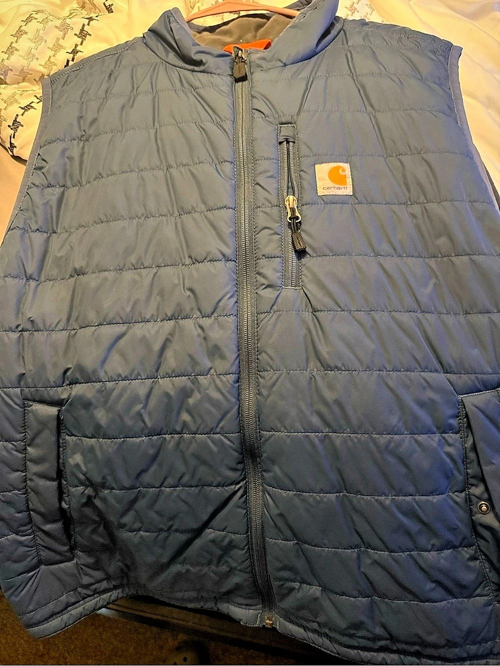 Carhartt Gilliam Vest Men's Quilted Puffer Vest in Blue Size 2XL Like New